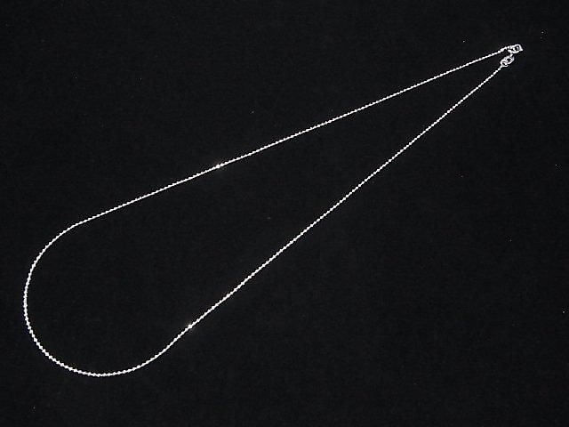 Silver 925 Cut Ball Chain 1.2mm Rhodium Plated [40cm][45cm][50cm] Necklace 1pc