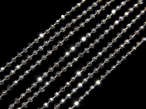Silver 925 Cut Ball Chain 1.5mm Rhodium Plated [38cm][40cm][45cm][50cm] Necklace 1pc