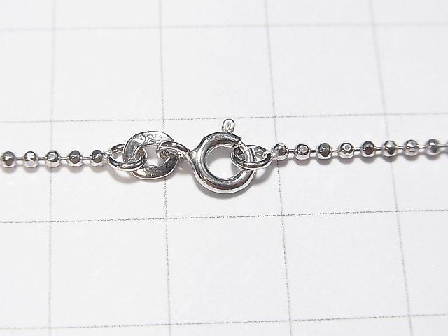 Silver 925 Cut Ball Chain 1.5mm Rhodium Plated [38cm][40cm][45cm][50cm] Necklace 1pc