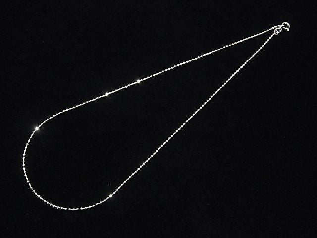 Silber 925 Cut Ball Chain 1.5mm Rhodium Beschichtet [38cm][40cm][45cm][50cm] Halskette 1 Stück