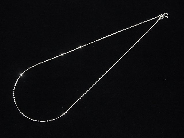 Silver925 Cut Ball Chain 1.5mm Rhodium Plated [38cm][40cm][45cm][50cm] Necklace 1pc