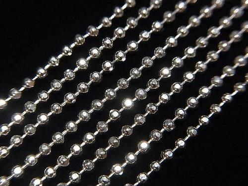 Silver 925 Cut Ball Chain 1.8mm Rhodium Plated [38cm][40cm][45cm][50cm][60cm] Necklace 1pc