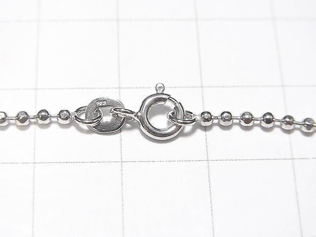 Silver 925 Cut Ball Chain 1.8mm Rhodium Plated [38cm][40cm][45cm][50cm][60cm] Necklace 1pc