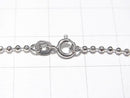 Silver925 Cut Ball Chain 1.8mm Rhodium Plated [38cm][40cm][45cm][50cm][60cm] Necklace 1pc