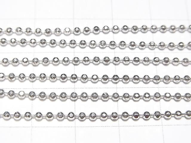 Silver 925 Cut Ball Chain 1.8mm Rhodium Plated [38cm][40cm][45cm][50cm][60cm] Necklace 1pc