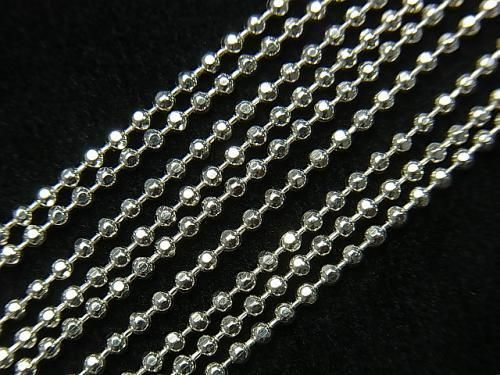 Silver 925 Cut Ball Chain 1.8mm Rhodium Plated [38cm][40cm][45cm][50cm][60cm] Necklace 1pc