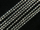 Silver925 Cut Ball Chain 1.8mm Rhodium Plated [38cm][40cm][45cm][50cm][60cm] Necklace 1pc