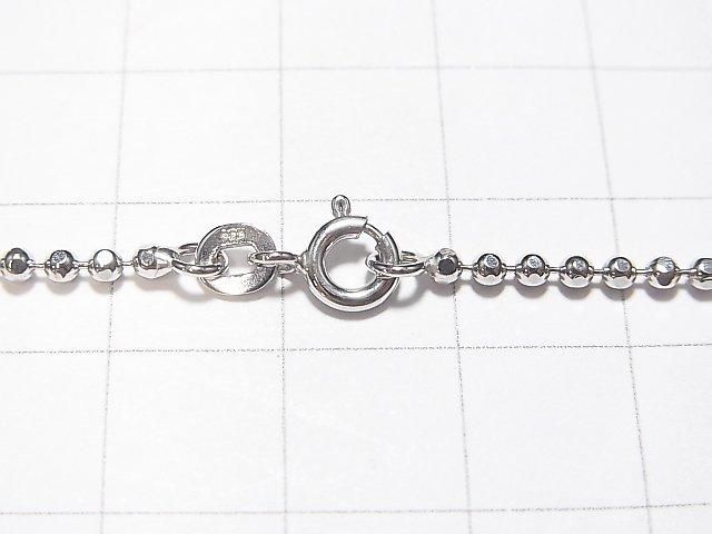925 純銀鑽石切割珠鏈 2mm 鍍銠項鍊 [38cm][40cm][45cm][50cm] 1件