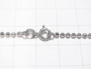 Silver925 Cut Ball Chain 2mm Rhodium Plated [38cm][40cm][45cm][50cm] Necklace 1pc