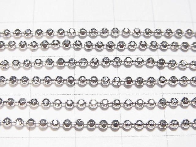 Silber 925 Cut Ball Chain 2mm Rhodium Beschichtet [38cm][40cm][45cm][50cm] Halskette 1 Stück