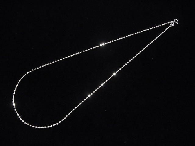 Silver 925 Cut Ball Chain 2mm Rhodium Plated [38cm][40cm][45cm][50cm] Necklace 1pc