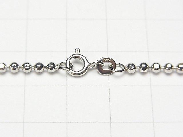 Silver 925 Cut Ball Chain 2.5mm Rhodium Plated [45cm][50cm][60cm] Necklace 1pc