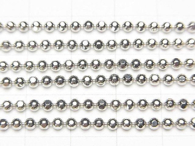 Silver 925 Cut Ball Chain 2.5mm Rhodium Plated [45cm][50cm][60cm] Necklace 1pc