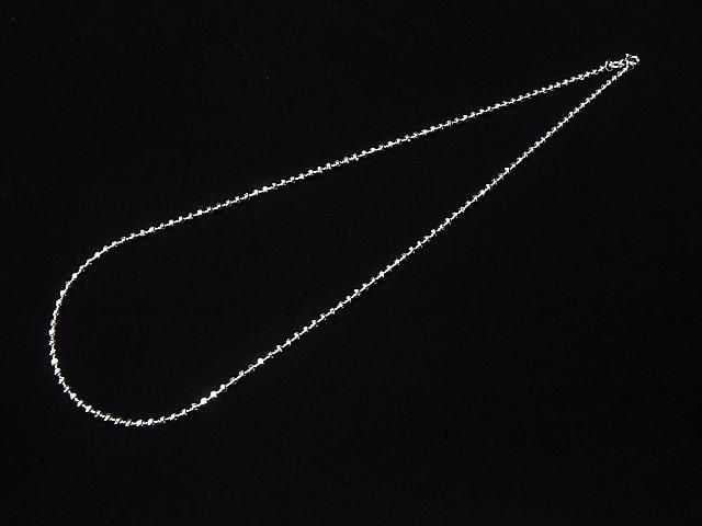 Silver 925 Cut Ball Chain 2.5mm Rhodium Plated [45cm][50cm][60cm] Necklace 1pc
