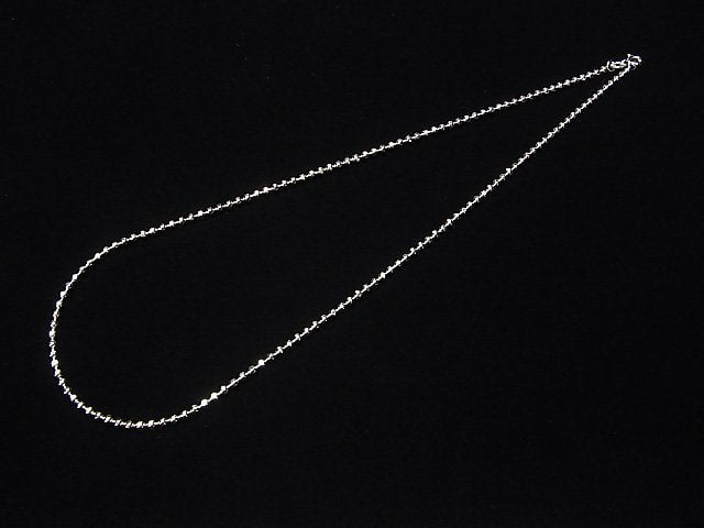 Silver925 Cut Ball Chain 2.5mm Rhodium Plated [45cm][50cm][60cm] Necklace 1pc