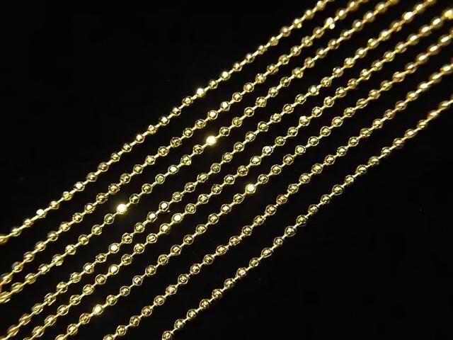 925純銀切面珠鍊1.0mm 18KGP 項鍊1條 [40公分][45公分][50公分]