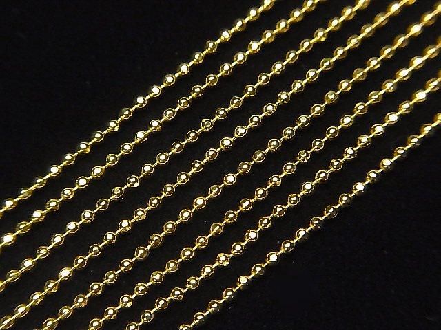 Silver 925 Cut Ball Chain 1.2mm 18KGP [38cm][40cm][45cm][50cm] Necklace 1pc