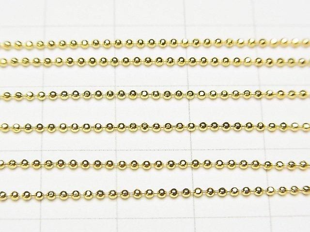 Silber 925 Cut Ball Chain 1.2mm 18KGP [38cm][40cm][45cm][50cm] Halskette 1 Stück