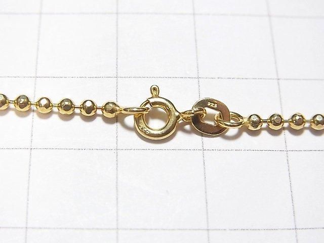 Silver 925 Cut Ball Chain 2mm 18KGP [38cm][40cm][45cm][50cm] Necklace 1pc