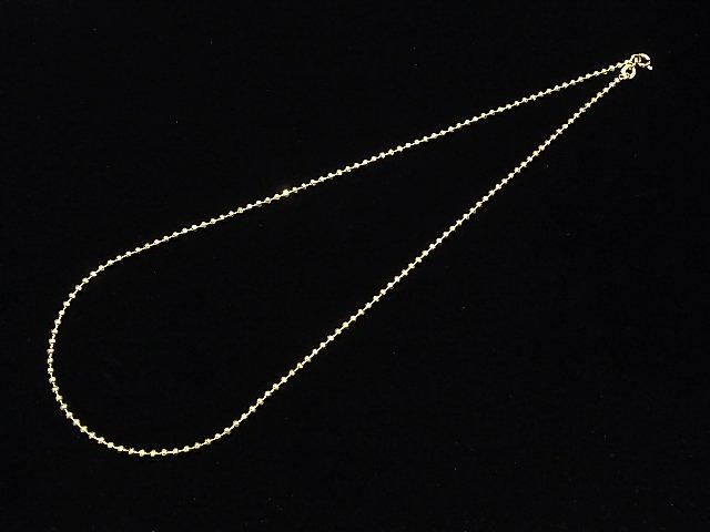 Silver 925 Cut Ball Chain 2mm 18KGP [38cm][40cm][45cm][50cm] Necklace 1pc