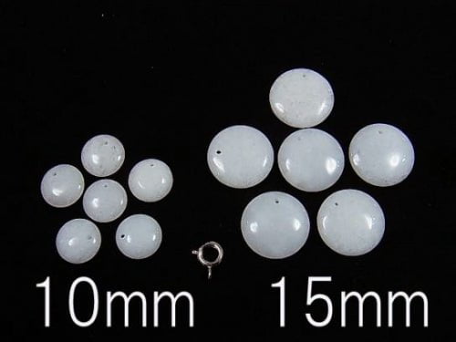 1strand $13.99! White Jade Coin [10mm] [15mm] 1strand beads (aprx.3inch / 8cm)