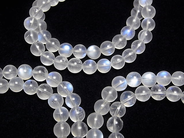 [Video] Sri Lanka Royal Blue Moonstone AAA Round 7mm 1strand (Bracelet)