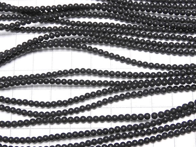 [Video] Frost Onyx Round 3mm 1strand beads (aprx.15inch/36cm)