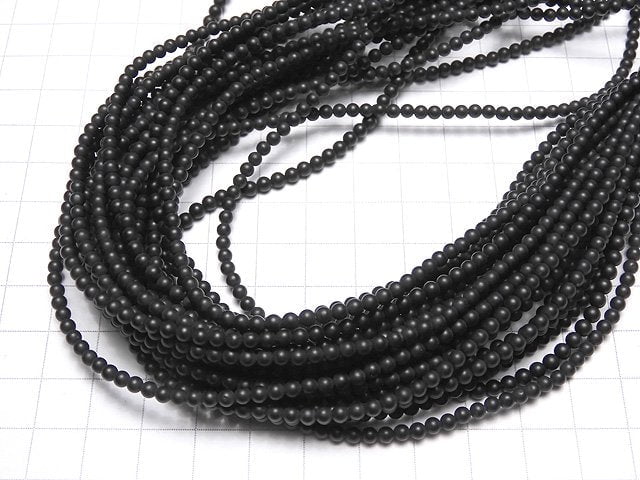 [Video] Frost Onyx Round 3mm 1strand beads (aprx.15inch/36cm)