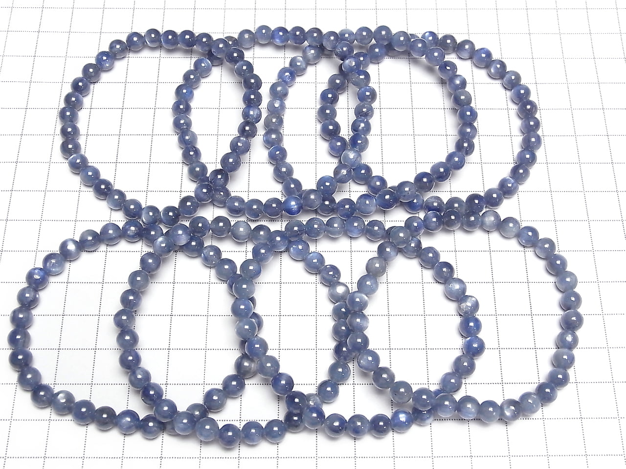 Kyanit AAA- Rund 6mm Armband