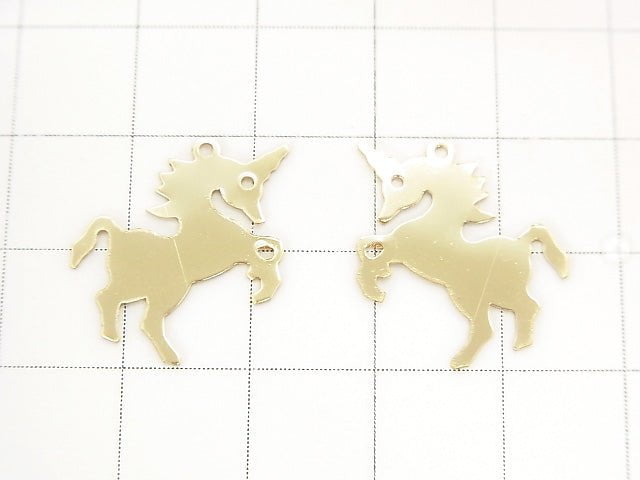 14KGF Charm 17x20mm Unicorn 1pc $3.79