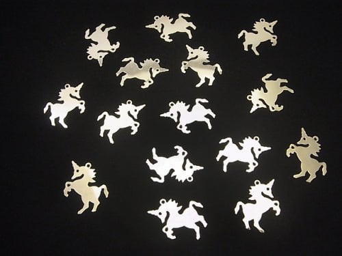 14KGF Charm 17x20mm Unicorn 1pc $3.79