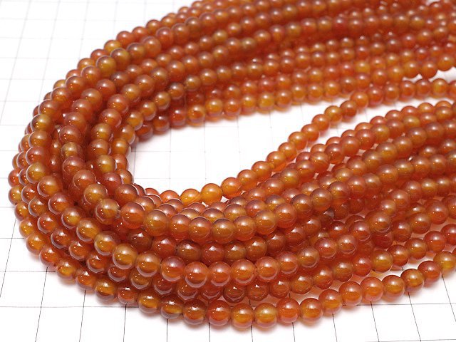 1strand $5.79! Carnelian AAA - AAA - Round 6mm [2mm hole] 1strand beads (aprx.14inch / 34cm)