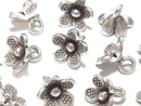 Karen Silver Flower Charm 10x10x4mm 1pc