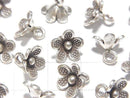Karen Silver Flower Charm 10x10x4mm 1pc