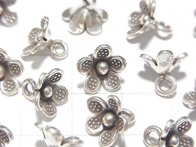 Karen Hill Tribe silver flower decoration charm 10 x 10 x 3 mm 1 pc $2.19