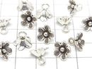 Karen Silver Flower Charm 10x10x4mm 1pc