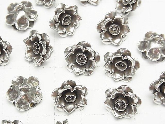 Karen Silver Rose Charm, 13x13x5mm, 1pc