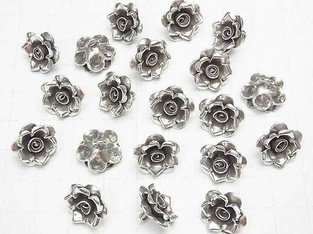Karen Silver Rose Charm, 13x13x5mm, 1pc