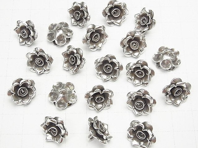 Karen Hill Tribe silver rose ornaments charm 13 x 13 x 5 mm 1 pc