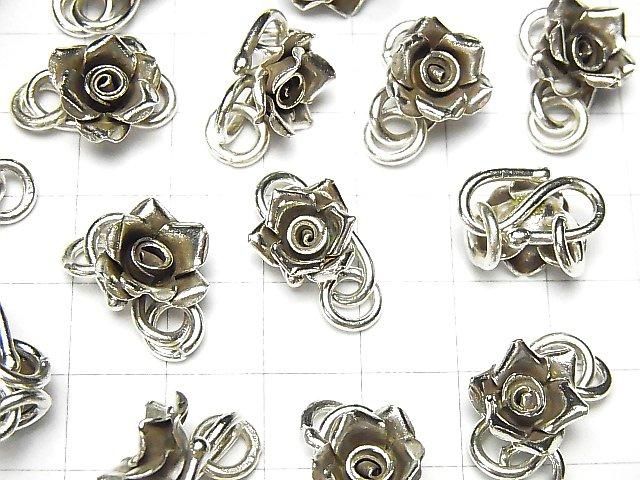 Karen Silver Rose Charm with Small Hook (1pc)