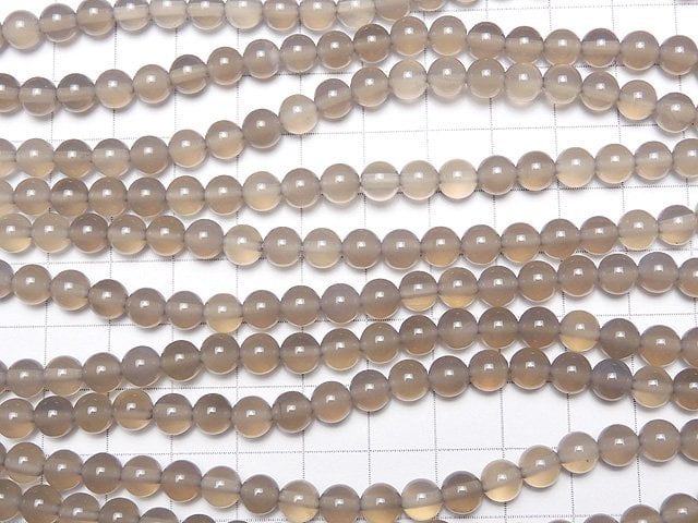 1strand $5.79! Gray Onyx AAA Round 6mm 1strand beads (aprx.15inch / 37cm)