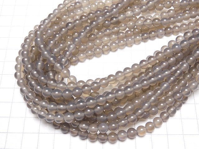 1strand $5.79! Gray Onyx AAA Round 6mm 1strand beads (aprx.15inch / 37cm)