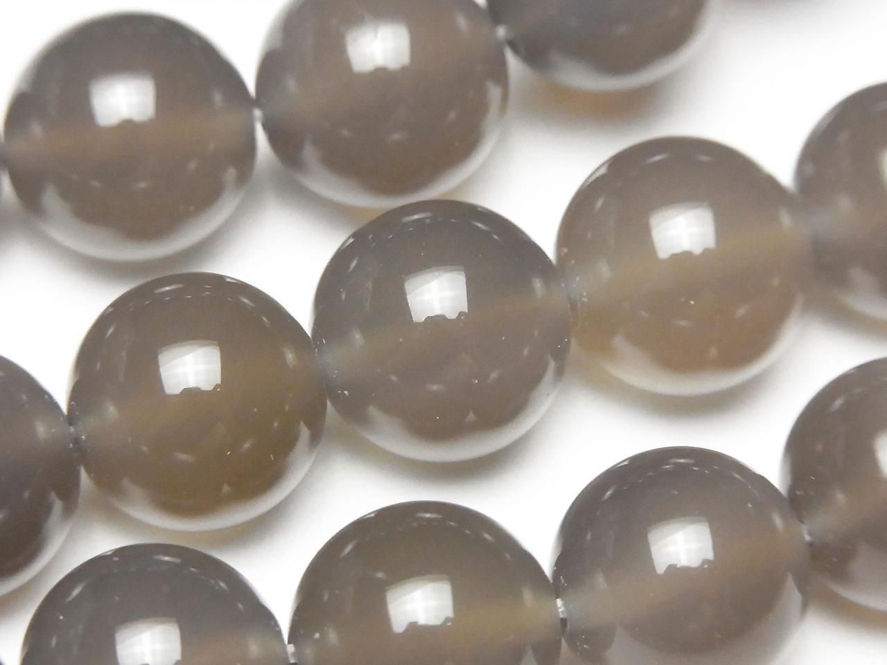 一串 9.79 美元！灰色縞瑪瑙 AAA 圓珠 14mm 一串珠子 (約 15 英寸 / 36 公分)