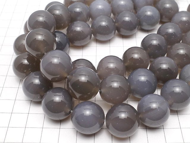 Gray Onyx AAA Round 20mm 1/4 or 1strand beads (aprx.15inch/36cm)