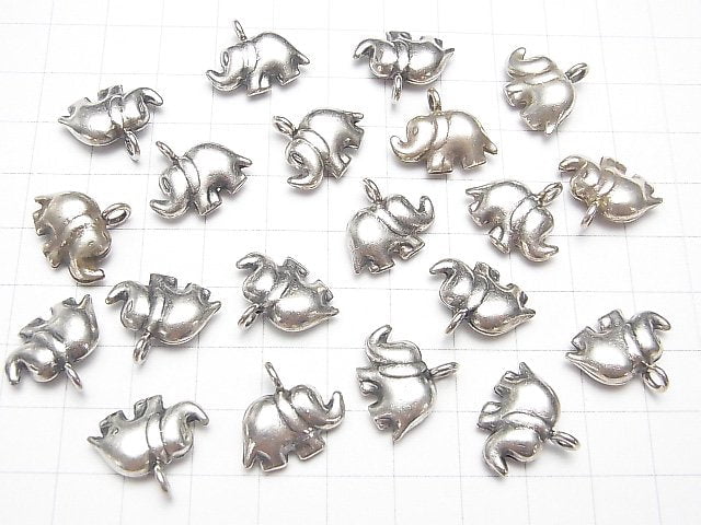 Karen Silver Elephant Charm 18x15x6mm 1pc