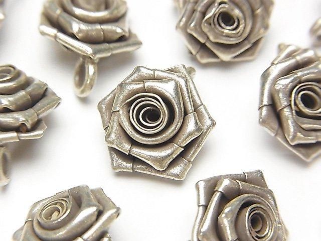 Karen Silver Rose Charm 13x13mm 1pc