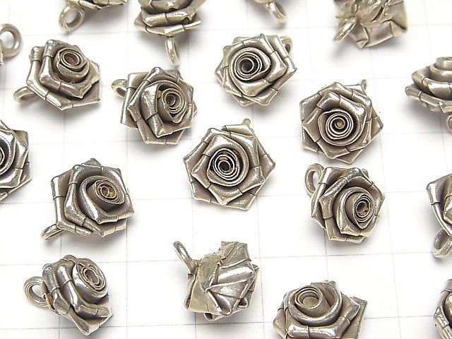 Karen Silver Rose Charm 13x13mm 1pc