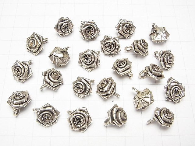 Karen Silver Rose Charm 13x13mm 1pc