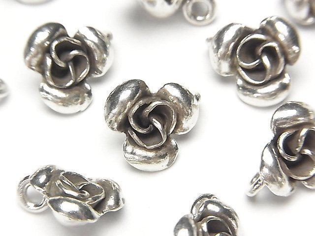 Karen Silver Flower Charm 11x11x5.5mm 1pc