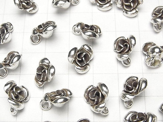 Karen Silver Flower Charm 11x11x5.5mm 1pc